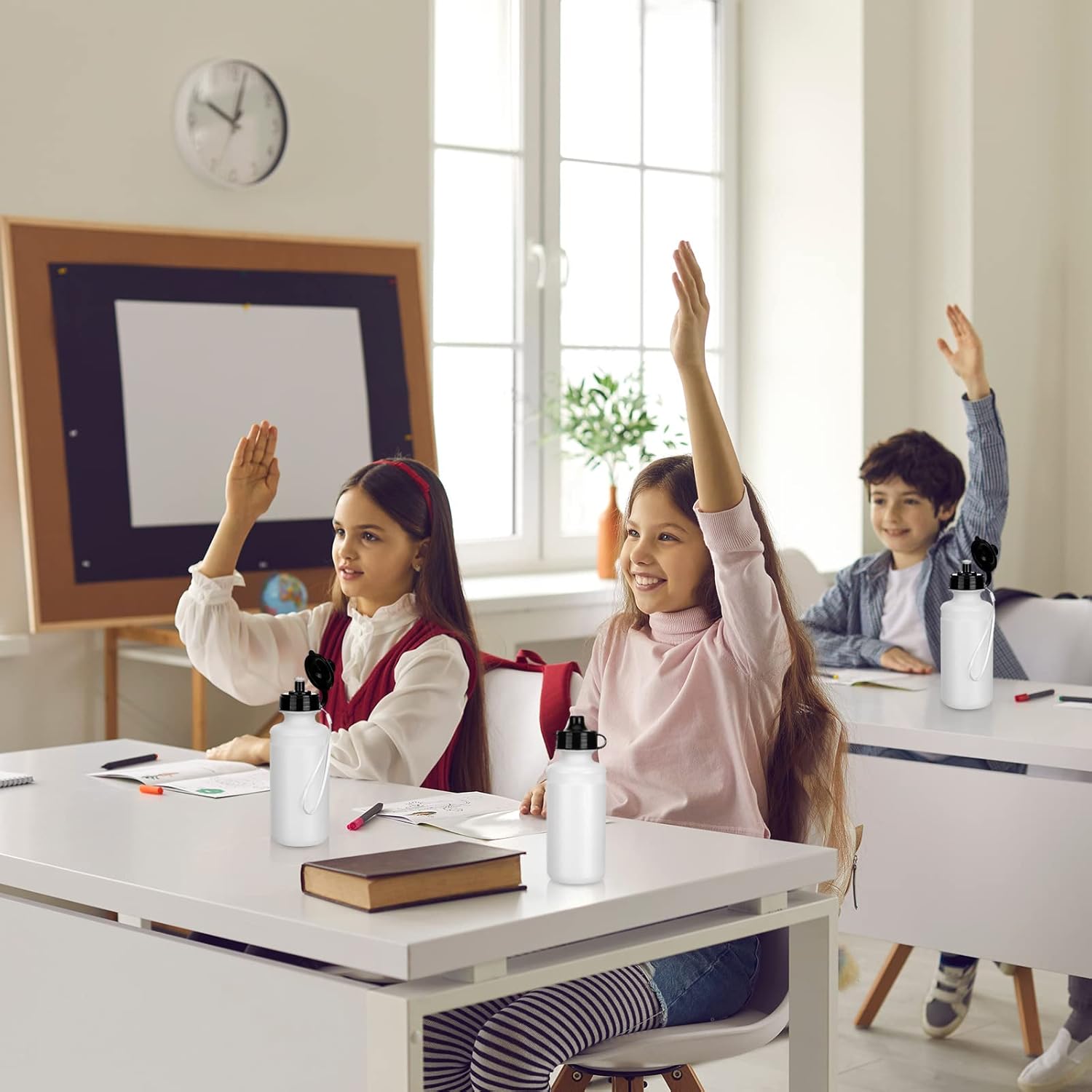 Zubebe 36 Pcs Sports Water Bottles Bulk Squeeze Reusable Bpa-free Plastic Water Bottles End of the Year Gifts Summer Gifts for Students School Travel Hiking Cycling Event Team Gift