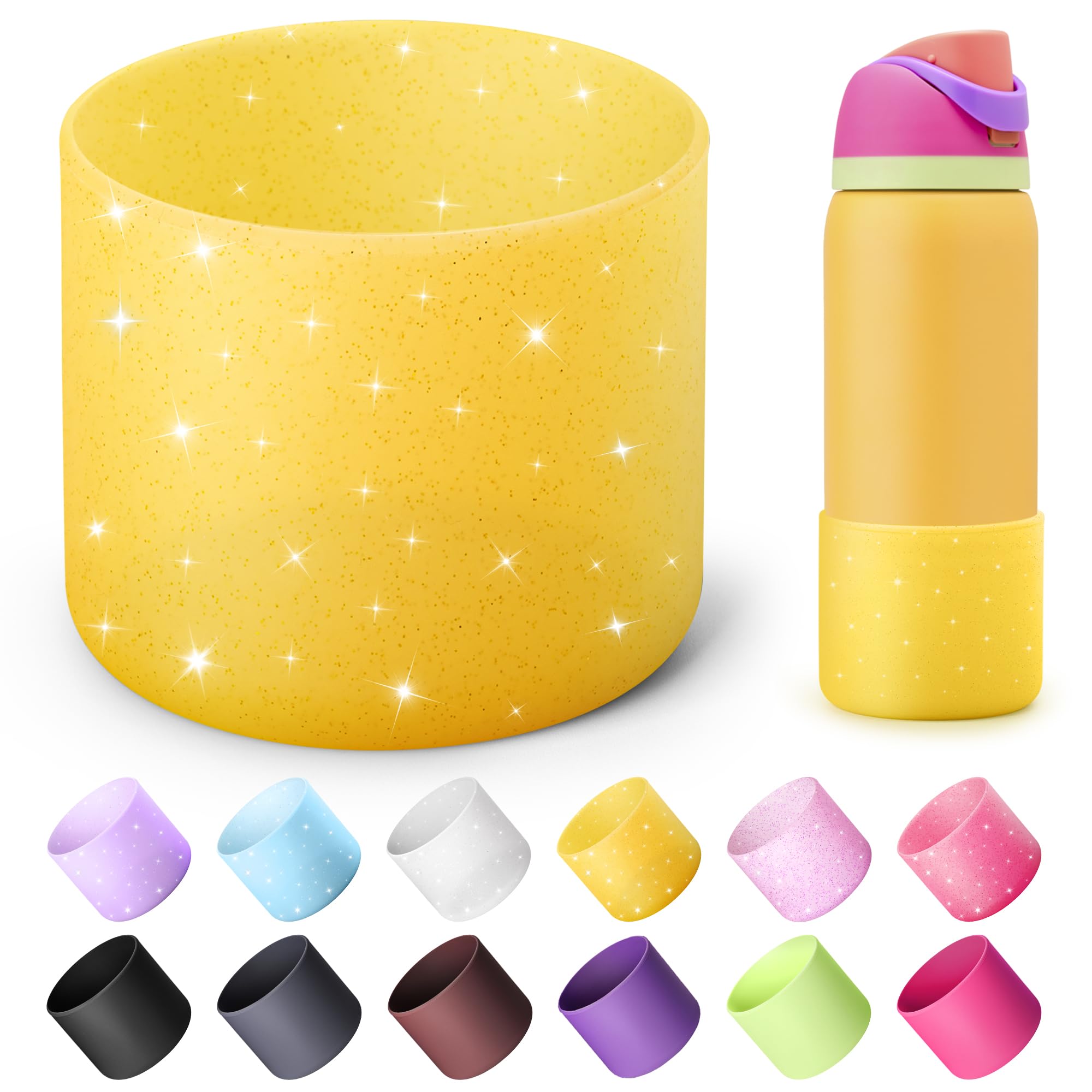 Boot for Owala 24 oz, Anti-Slip Protective Sleeve for Stainless Steel Water Bottle, Silicone Boot Bottom Base (Green)