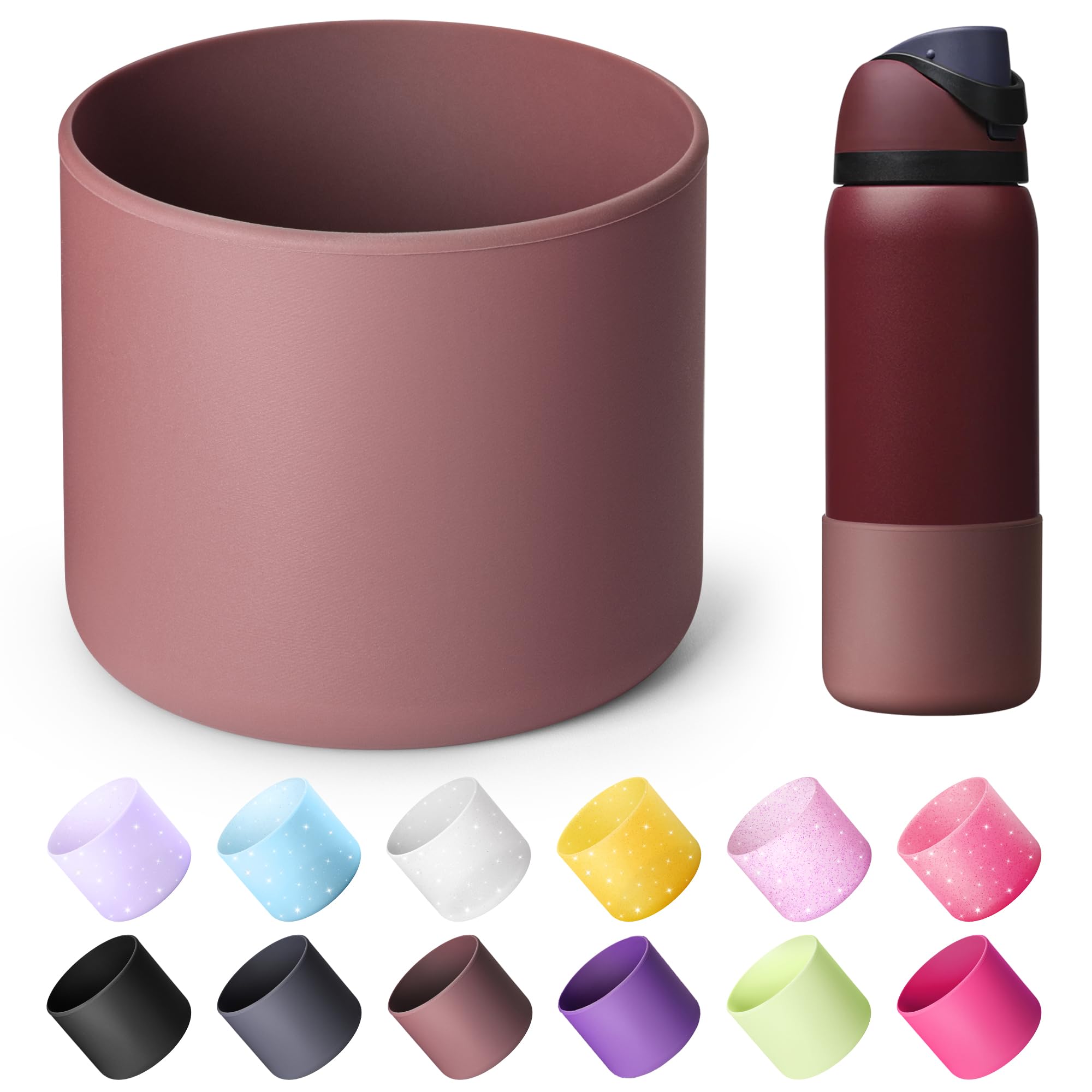 Boot for Owala 24 oz, Anti-Slip Protective Sleeve for Stainless Steel Water Bottle, Silicone Boot Bottom Base (Green)