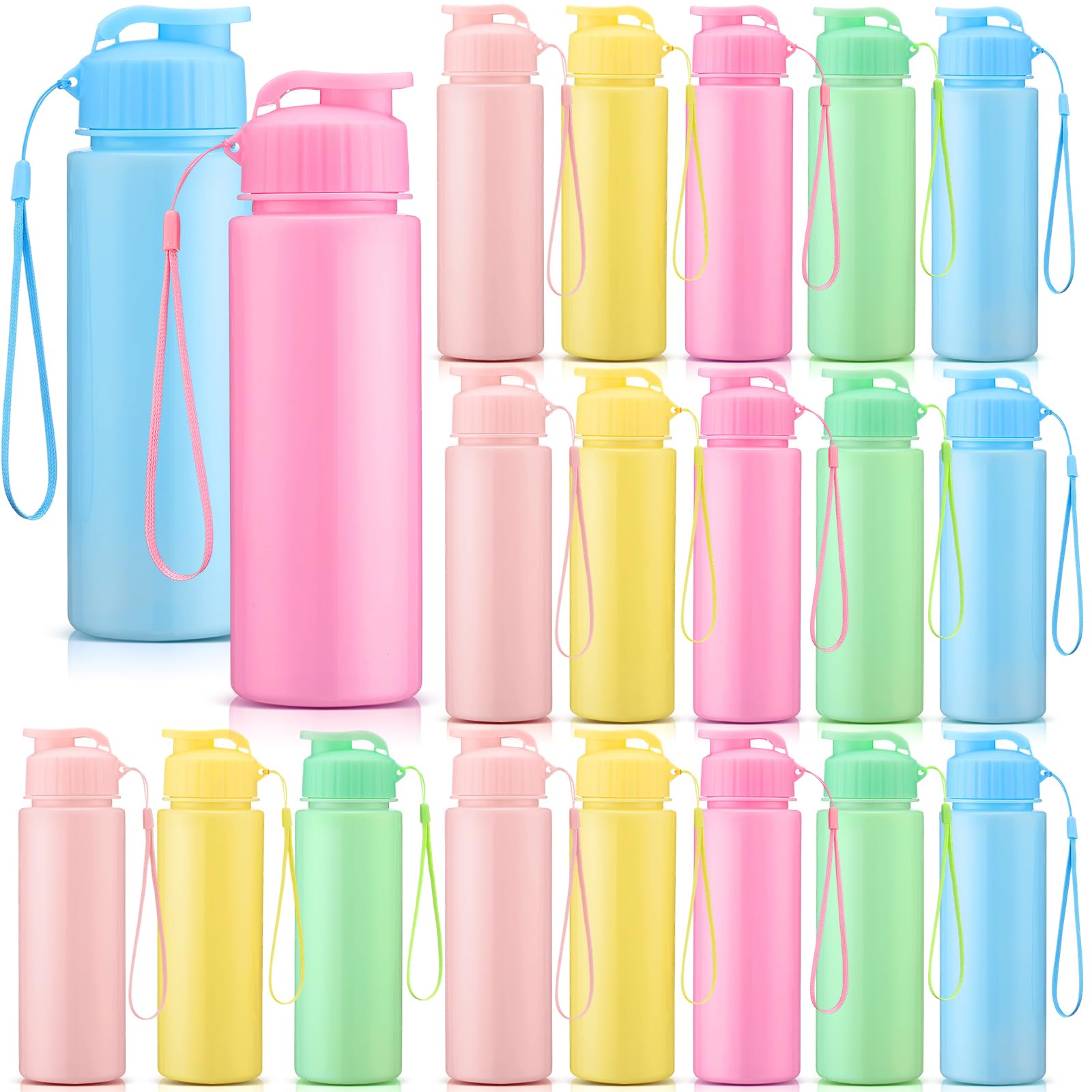 Mifoci 72 Pieces Water Bottle Bulk 17 oz Plastic Water Bottles Bulk Gym Sports Adults Reusable Large Bottles with Leak Proof Flip Top for Party Outdoor (Black)