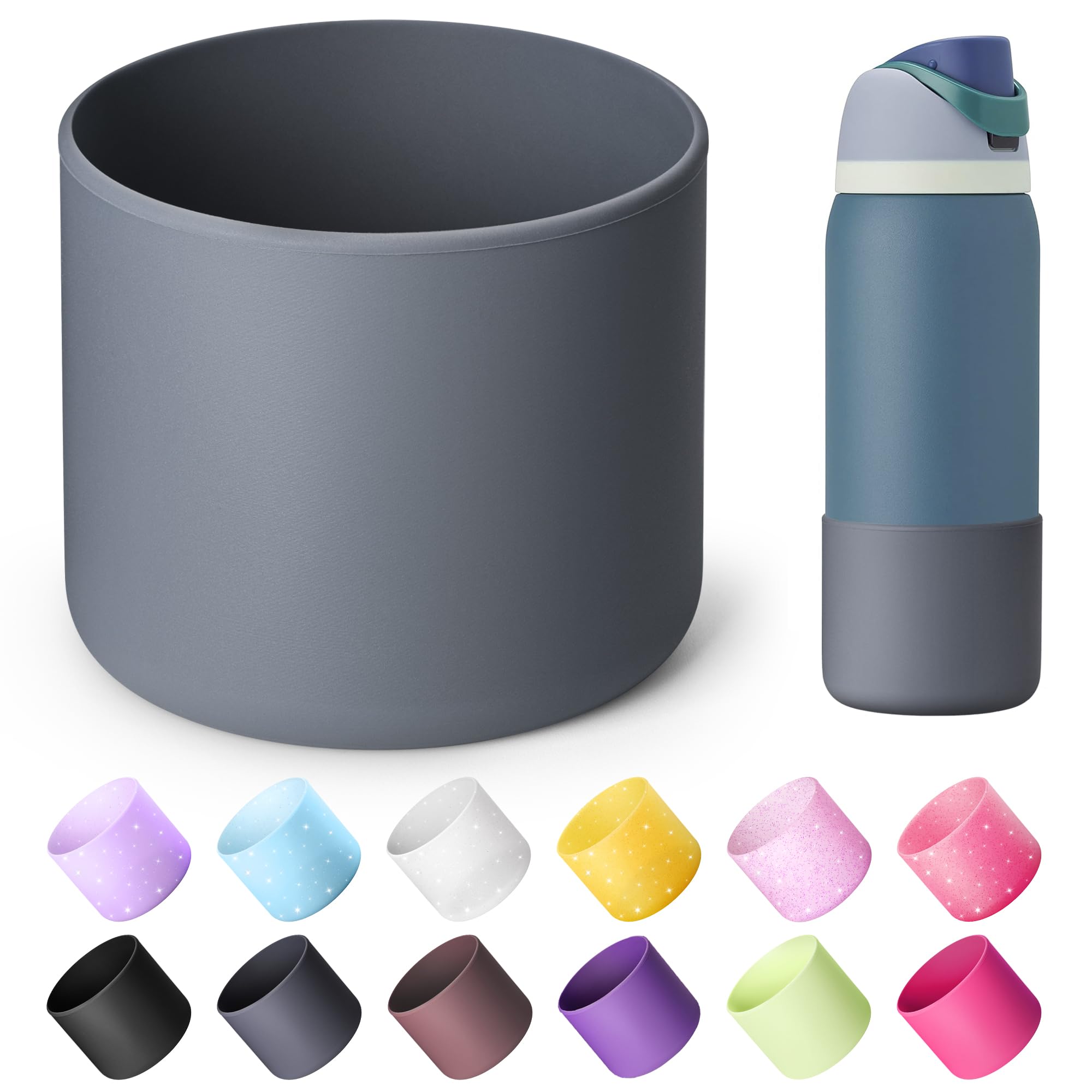 Boot for Owala 24 oz, Anti-Slip Protective Sleeve for Stainless Steel Water Bottle, Silicone Boot Bottom Base (Green)