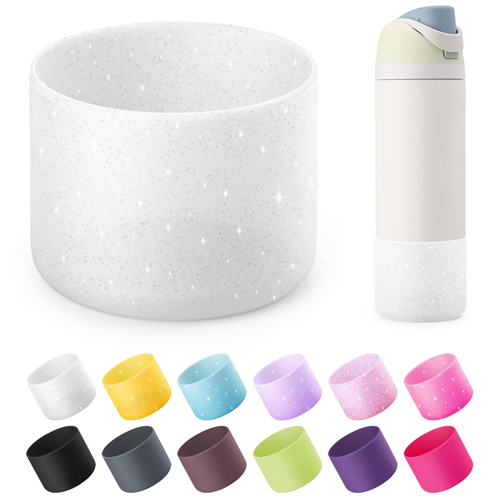 Boot for Owala 24 oz, Anti-Slip Protective Sleeve for Stainless Steel Water Bottle, Silicone Boot Bottom Base (Green)