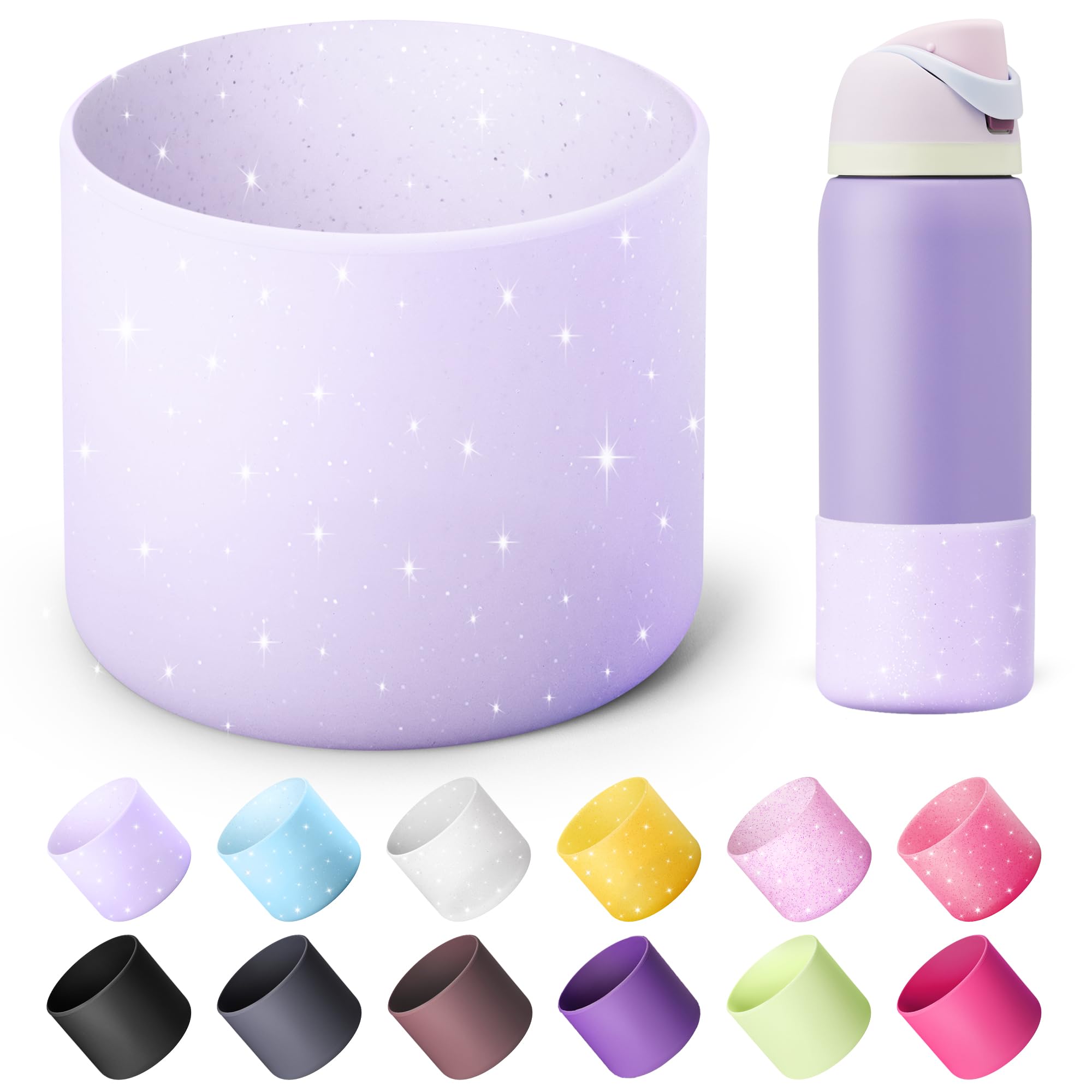 Boot for Owala 24 oz, Anti-Slip Protective Sleeve for Stainless Steel Water Bottle, Silicone Boot Bottom Base (Green)