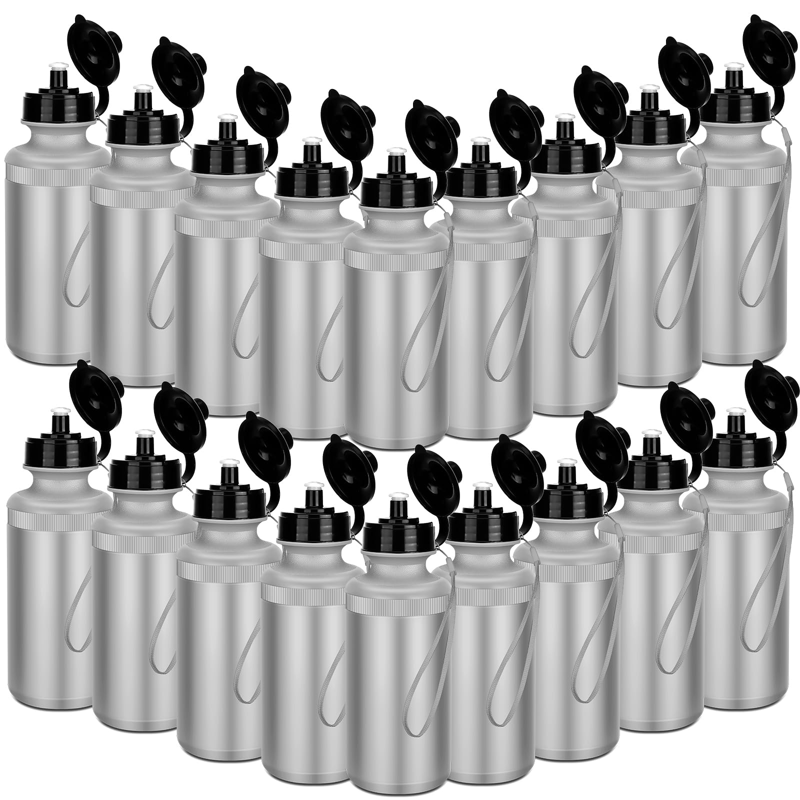 Zubebe 36 Pcs Sports Water Bottles Bulk Squeeze Reusable Bpa-free Plastic Water Bottles End of the Year Gifts Summer Gifts for Students School Travel Hiking Cycling Event Team Gift