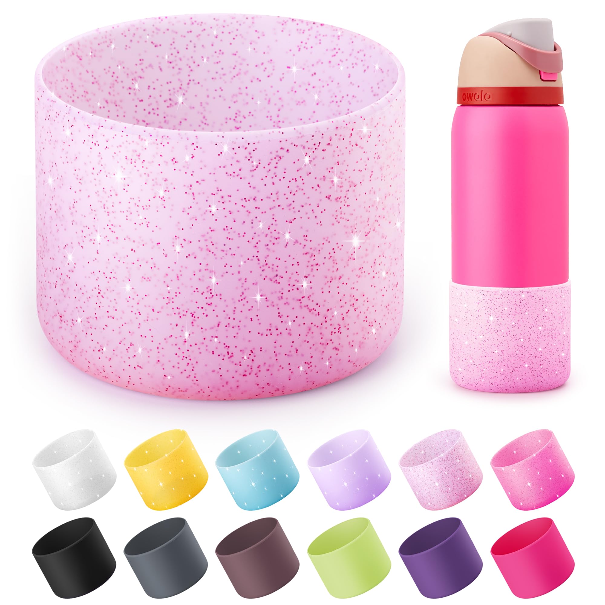 Boot for Owala 24 oz, Anti-Slip Protective Sleeve for Stainless Steel Water Bottle, Silicone Boot Bottom Base (Green)