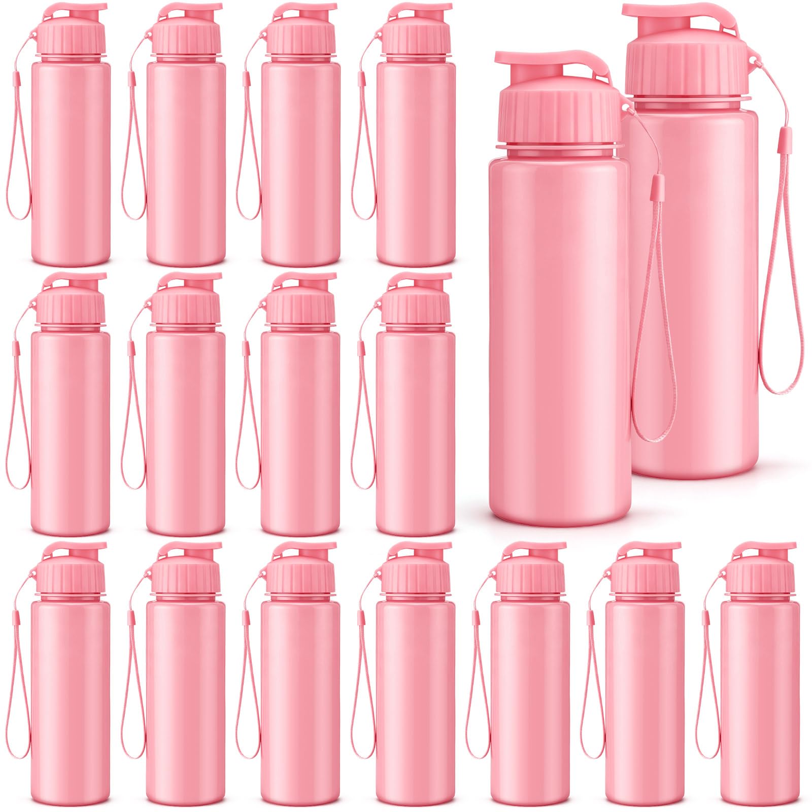 Mifoci 72 Pieces Water Bottle Bulk 17 oz Plastic Water Bottles Bulk Gym Sports Adults Reusable Large Bottles with Leak Proof Flip Top for Party Outdoor (Black)