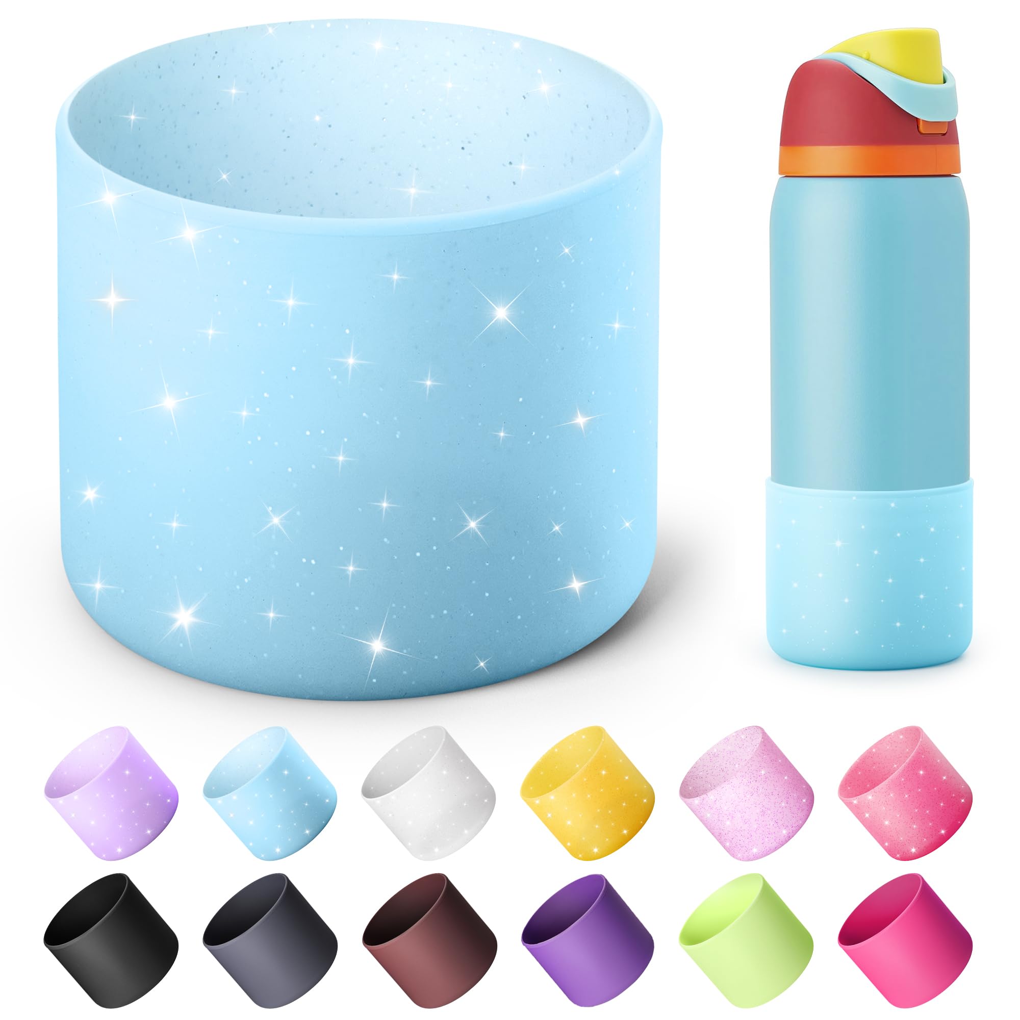 Boot for Owala 24 oz, Anti-Slip Protective Sleeve for Stainless Steel Water Bottle, Silicone Boot Bottom Base (Green)