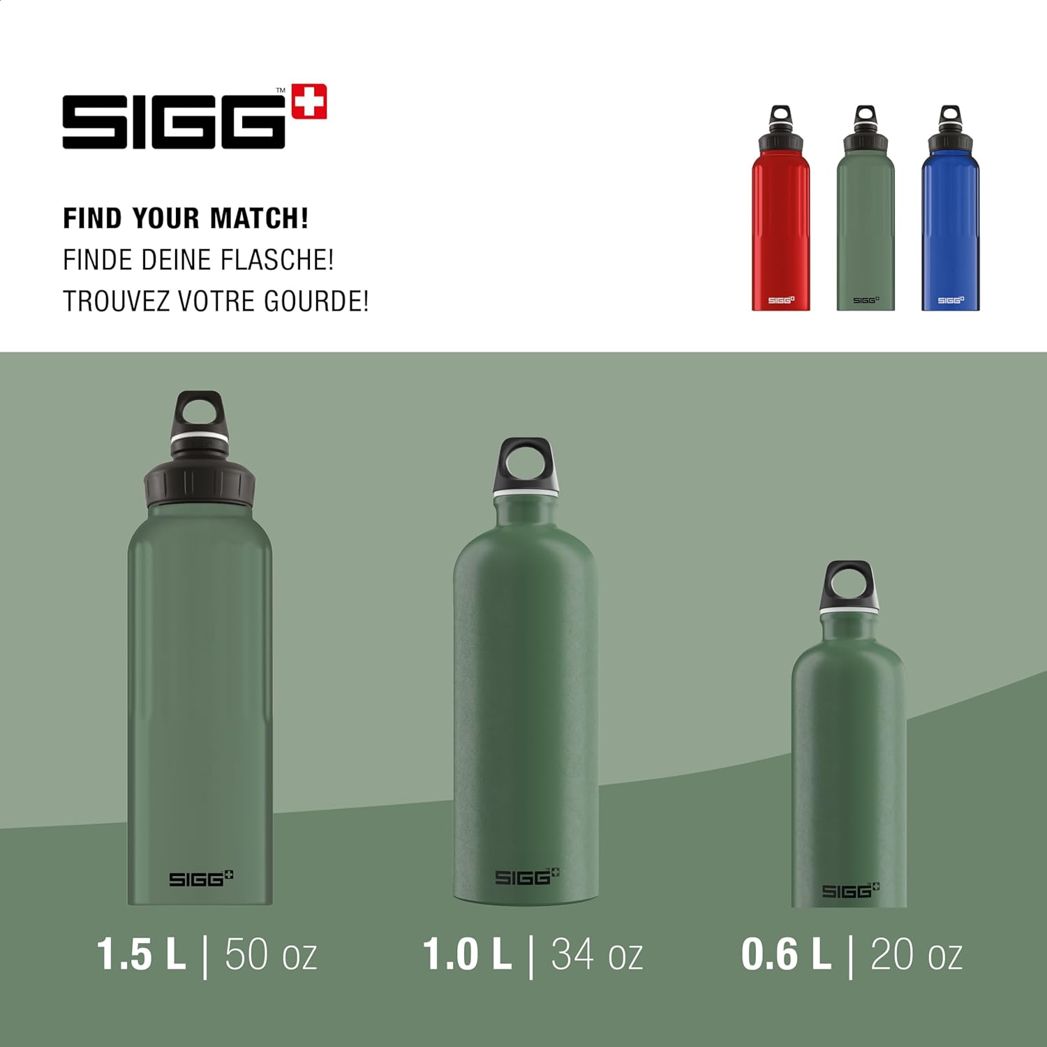 SIGG - Outdoor Water Bottle - WMB Traveller 51 OZ - Swiss Made - Carbonated Drinks - Leakproof, Recycled, Carbon Neutral