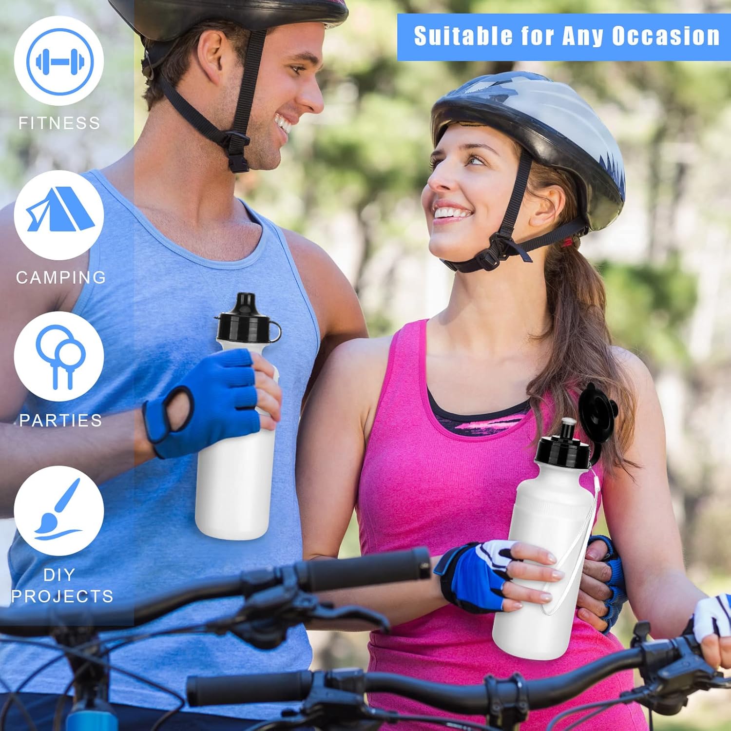 Zubebe 36 Pcs Sports Water Bottles Bulk Squeeze Reusable Bpa-free Plastic Water Bottles End of the Year Gifts Summer Gifts for Students School Travel Hiking Cycling Event Team Gift