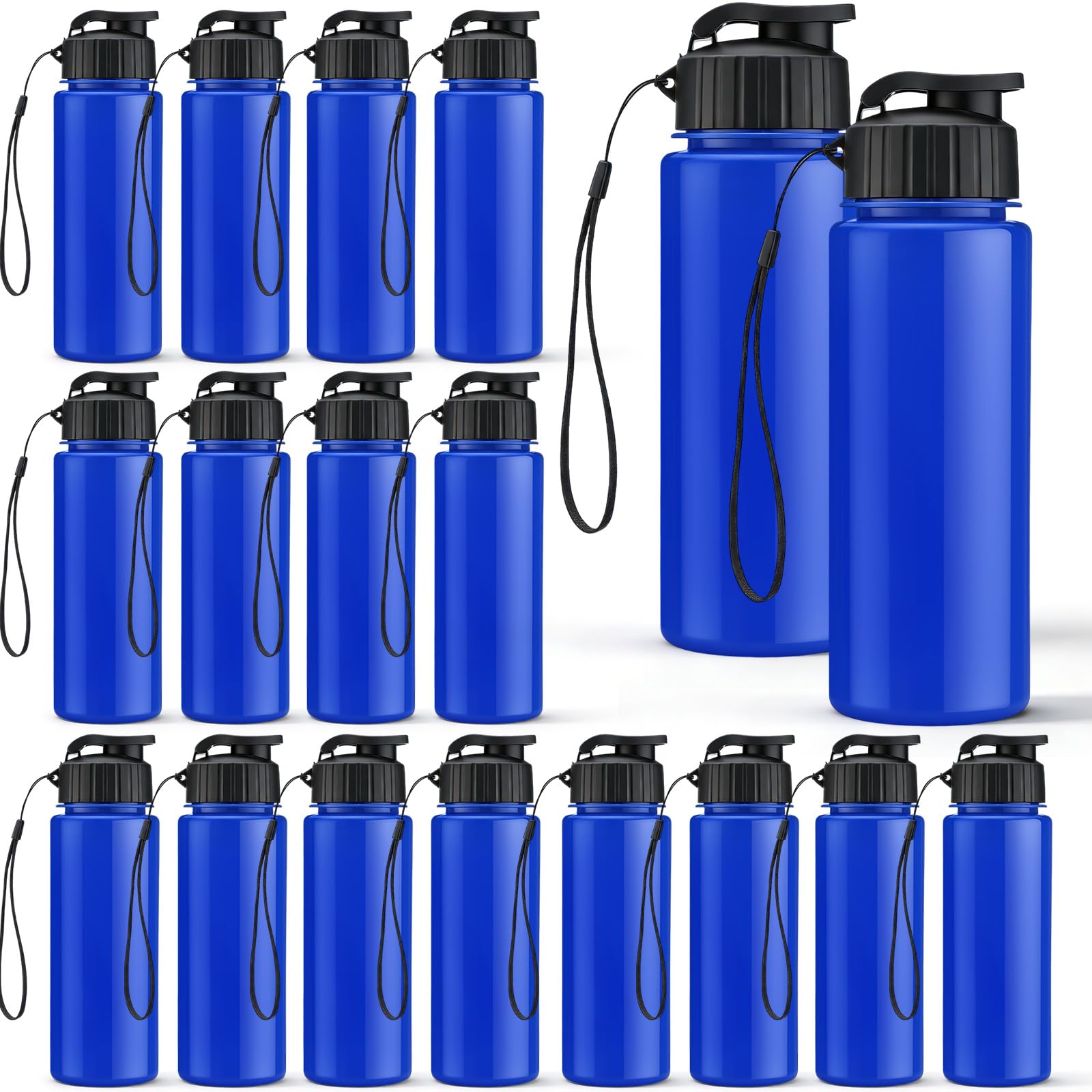 Mifoci 72 Pieces Water Bottle Bulk 17 oz Plastic Water Bottles Bulk Gym Sports Adults Reusable Large Bottles with Leak Proof Flip Top for Party Outdoor (Black)