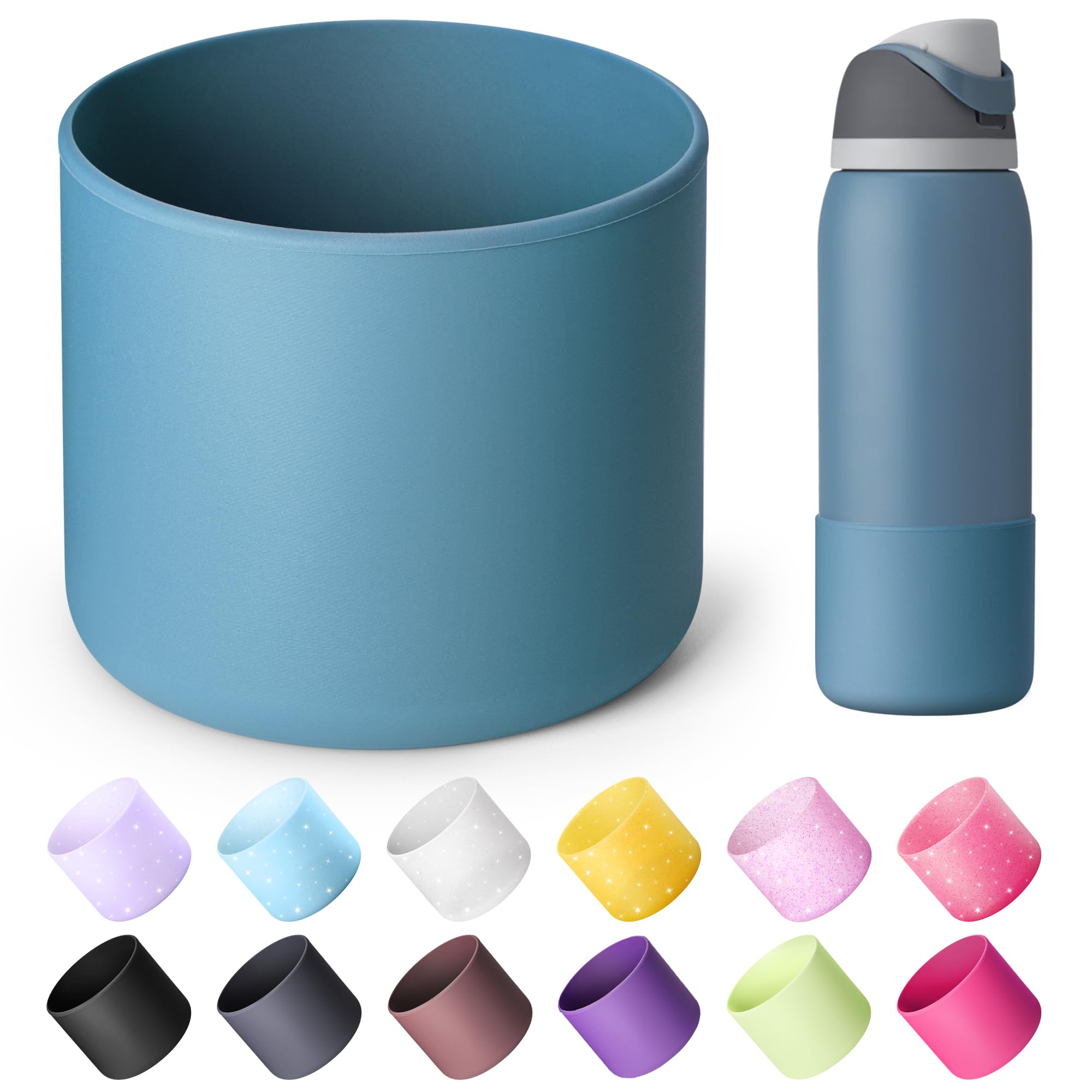 Boot for Owala 24 oz, Anti-Slip Protective Sleeve for Stainless Steel Water Bottle, Silicone Boot Bottom Base (Green)