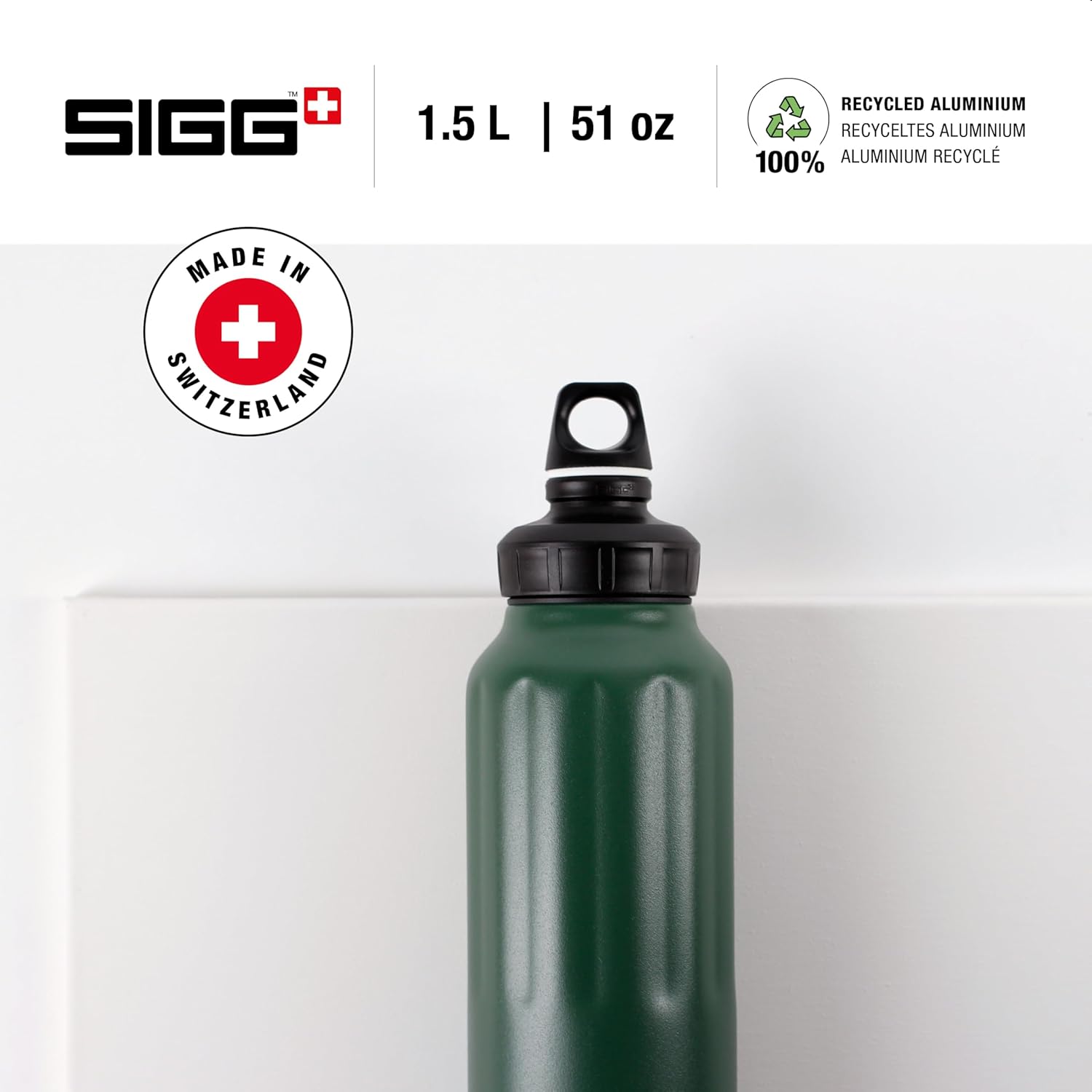 SIGG - Outdoor Water Bottle - WMB Traveller 51 OZ - Swiss Made - Carbonated Drinks - Leakproof, Recycled, Carbon Neutral