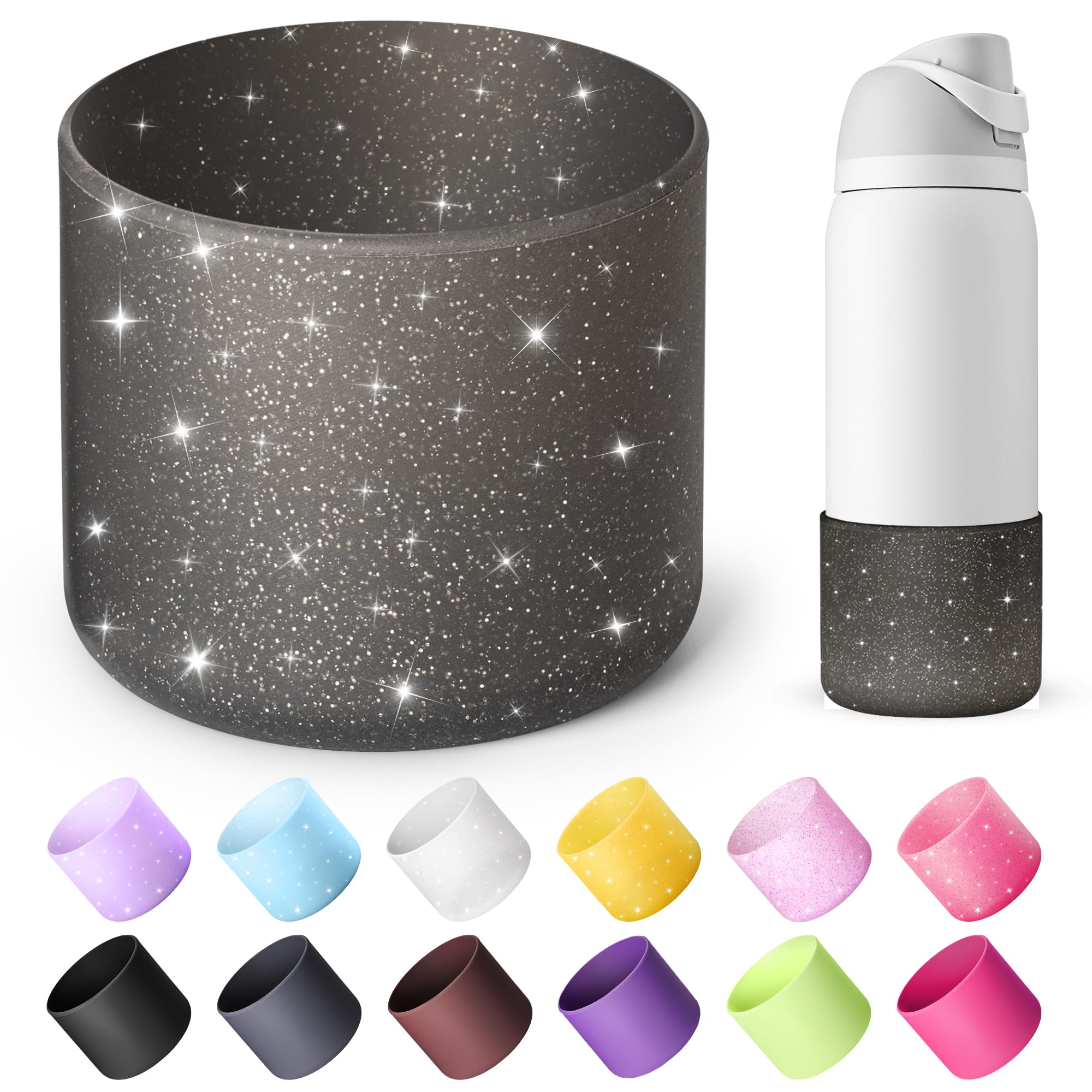 Boot for Owala 24 oz, Anti-Slip Protective Sleeve for Stainless Steel Water Bottle, Silicone Boot Bottom Base (Green)