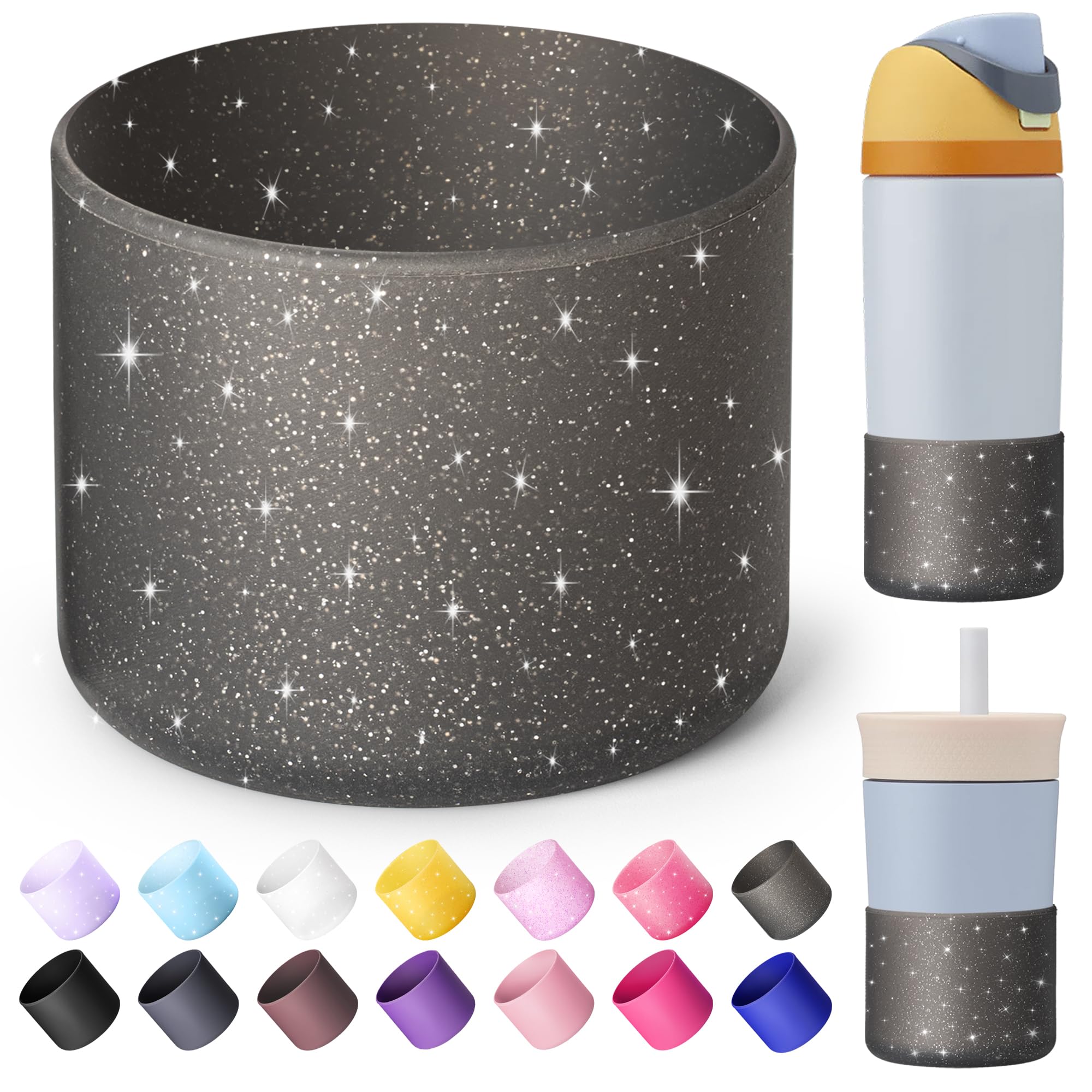 Silicone Boot for Owala FreeSip 16 oz & Flip 14 oz Insulated Stainless-Steel Water Bottle, Anti-Slip Protective Sleeve for Kids 12 oz Tumbler