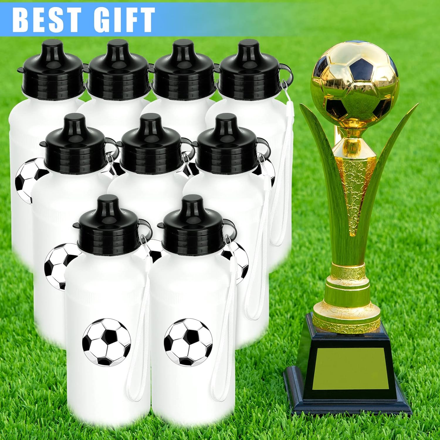 Zubebe 36 Pcs Sports Water Bottles Bulk Squeeze Reusable Bpa-free Plastic Water Bottles End of the Year Gifts Summer Gifts for Students School Travel Hiking Cycling Event Team Gift